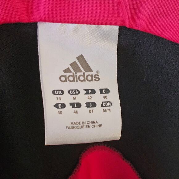 Adidas Full Zip Track Jacket Sz M Sporty Athletic Hot Pink Y2K Skater Blok - Picture 5 of 5